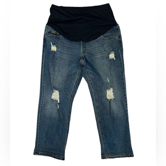Time And Tru Distressed Maternity Jeans Size XXL - Picture 1 of 7